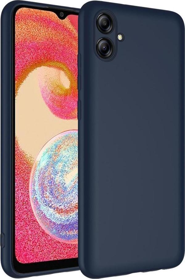 Coverzone Galaxy A04e Ile Uyumlu Kılıf Kadife Iç Yüzey Silikon Z-mara Lansman Vieri Kılıf Lacivert - Image 1