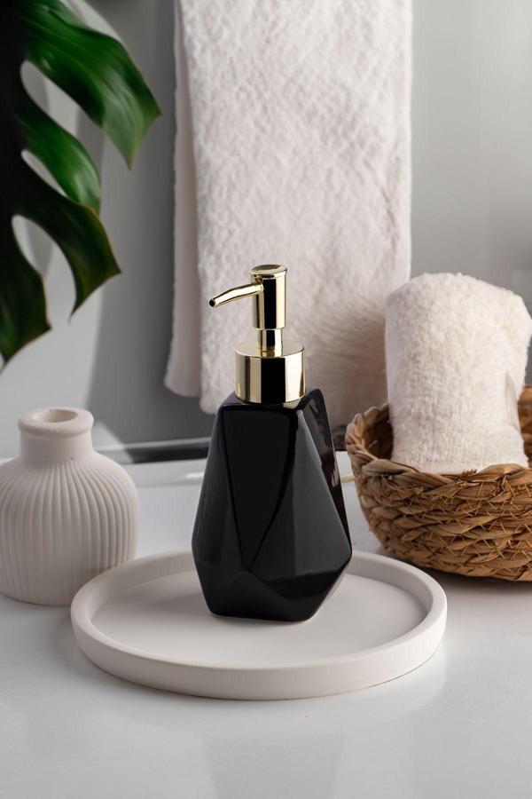 3203 Porselen Sıvı Sabunluk - Tezgah Üstü Banyo Mutfak Lavabo Sabunluğu - 250 cc - Image 1