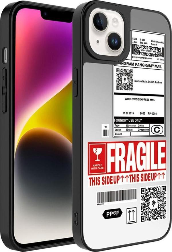 Coverzone Apple Iphone 13 Ile Uyumlu Aynalı Fragi?le Desenli Kamera Korumalı Parlak Z- Mirror Kapak - Image 1
