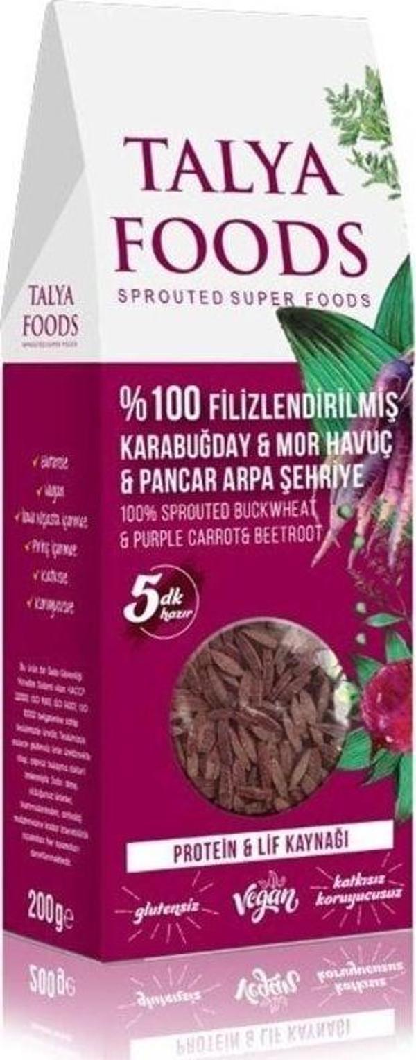 Talya Foods %100 Filizlendirilmiş Karabuğday & Mor Havuç & Pancar Arpa Şehriye - Image 1