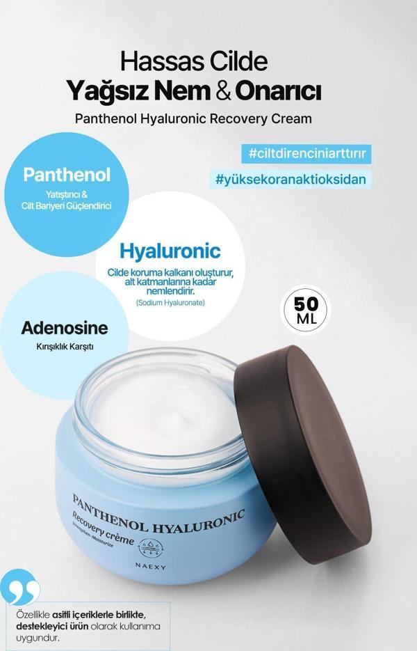 Naexy Panthenol,Hyalüronik Asit Içeren Nemlendirici Onarıcı Krem Kore Panthenol Hyaluronic Recovery - Image 1