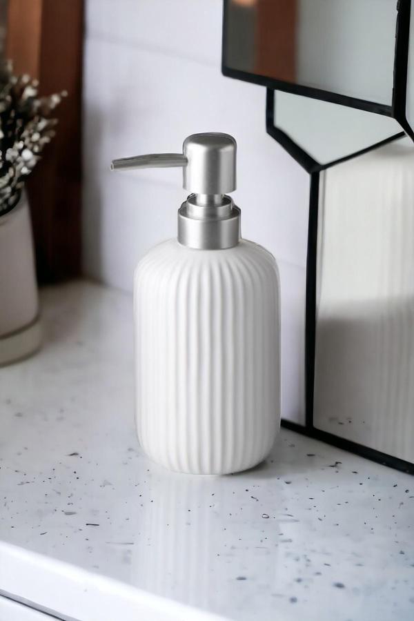 Stoneware Sıvı Sabunluk Beyaz 400ml G3135 - Image 1