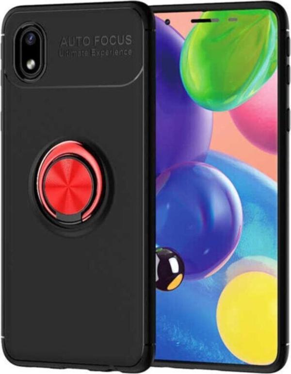 Coverzone Galaxy A01 Core Novel Silikon Kılıf Siyah - Kırmızı - Image 1