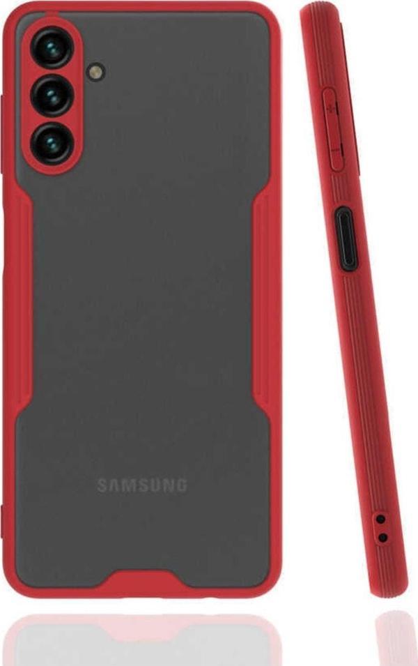 Coverzone Galaxy A04s Ile Uyumlu Kılıf Renkli Kenar Perfe Tpu Silikon Kırmızı - Image 1