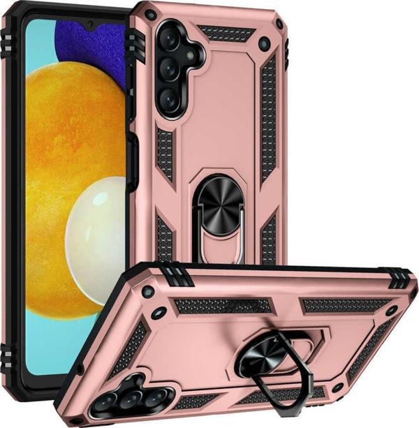 Coverzone Galaxy A04s Ile Uyumlu Kılıf Shockprof Yüzük Tutuculu Vega Rose Gold - Image 1