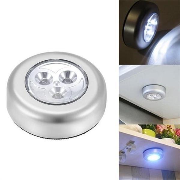 BUFFER® Kablosuz Spot Pilli Dokunmatik Led Lamba 3 Ledli Dolap Lambası - Image 1