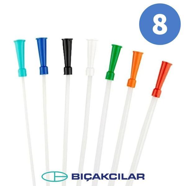 Bıçakcılar Aspirasyon Sondası No: 8 (Mavi) 140 Adet - 1 Kutu - Image 1