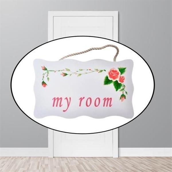 BUFFER® Decotown My Room Benim Odam Dekoratif Çiçek Desenli Kapı Askısı - Image 1