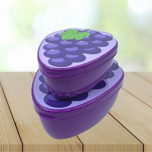 BUFFER® 2'li İç İçe Geçebilen Üzüm Model Saklama ve Beslenme Kabı Seti (550 ml + 250 ml) - Image 1