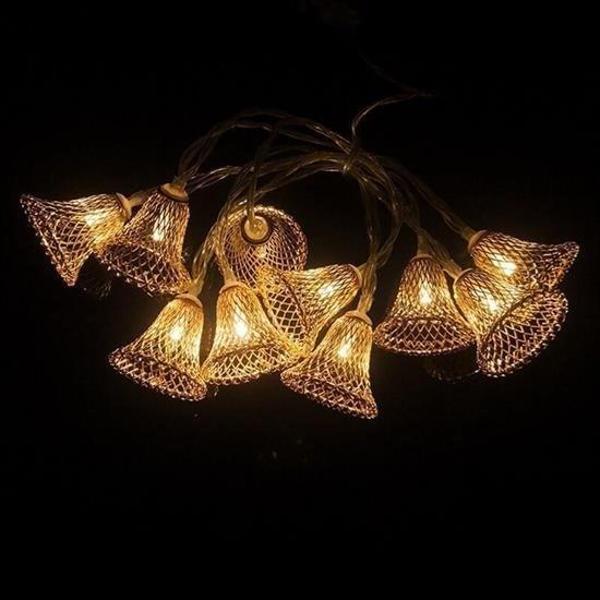 BUFFER® Parti ve Özel Gün Dekorasyonu Çan Şeklinde Metal Şerit Led Işık - Image 1