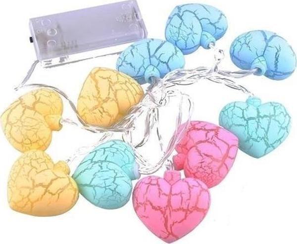 BUFFER® 10lu Renkli Kalp Şeklinde Dekoratif Dolama Led Aydınlatması - Image 1