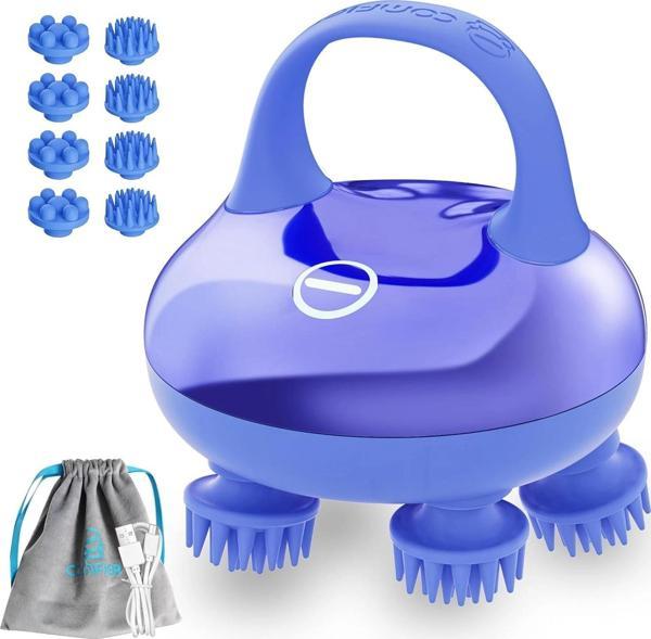 COMFIER 8 Pençeli Su Geçirmez Kablosuz Baş Masajı - Mavi - Image 1