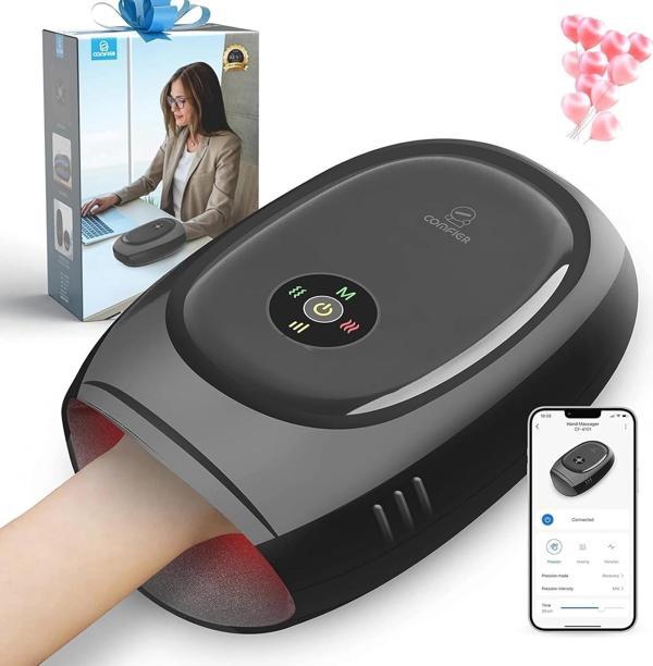COMFIER Akıllı El Masajı Makinesi, Uygulama Kontrolü, Isı ve Kompresyonlu - Image 1