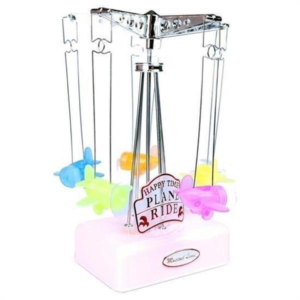 BUFFER® Hareketli Uçaklı Kurmalı Hediyelik Küçük Müzik Kutusu Aleti - Image 1