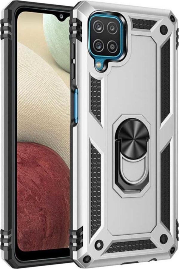 Coverzone Galaxy A12 Shockproof Yüzük Tutuculu Vega Gri - Image 1