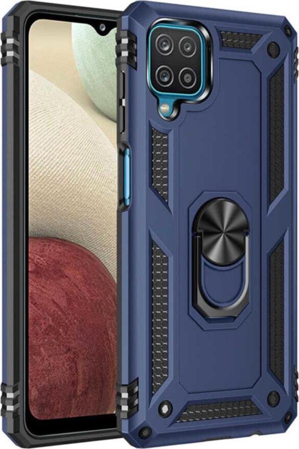 Coverzone Galaxy A12 Shockproof Yüzük Tutuculu Vega Mavi - Image 1
