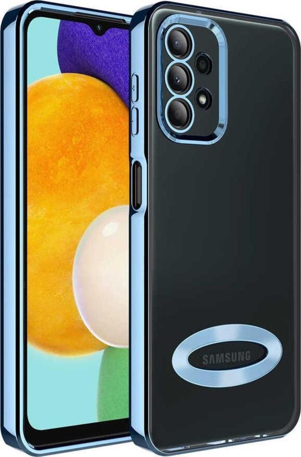 Coverzone Galaxy A13 4g Ile Uyumlu Kılıf Kamera Korumalı Logo Gösteren Colored Z-omega Sierra Mavi - Image 1