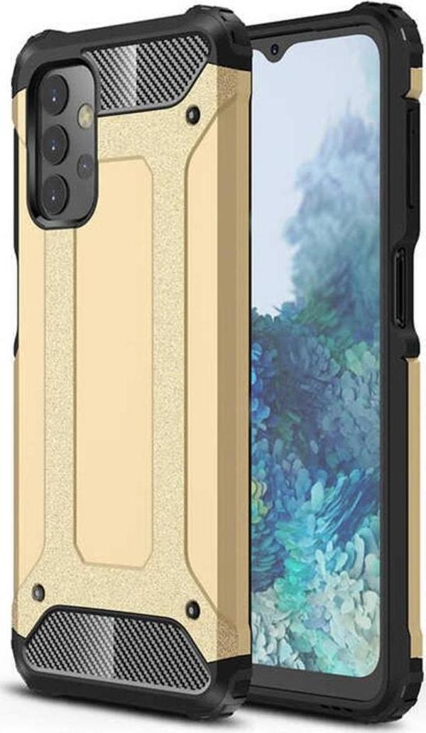 Coverzone Galaxy A23 Ile Uyumlu Kılıf Shockproof Zırh Koruma Gold - Image 1