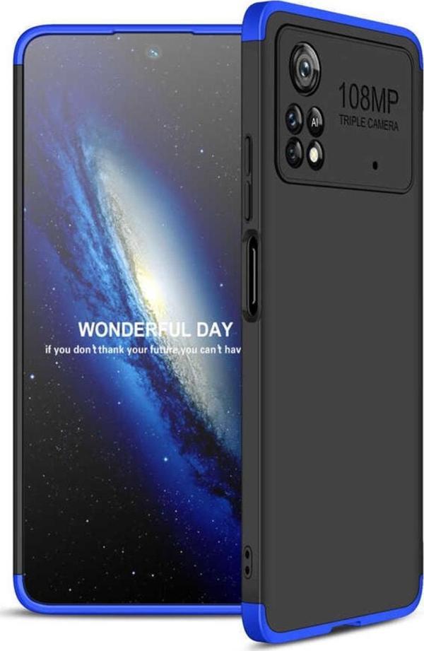 Coverzone Galaxy A13 4g Ile Uyumlu Kılıf Soft Hard Koruma Ays Siyah-mavi - Image 1