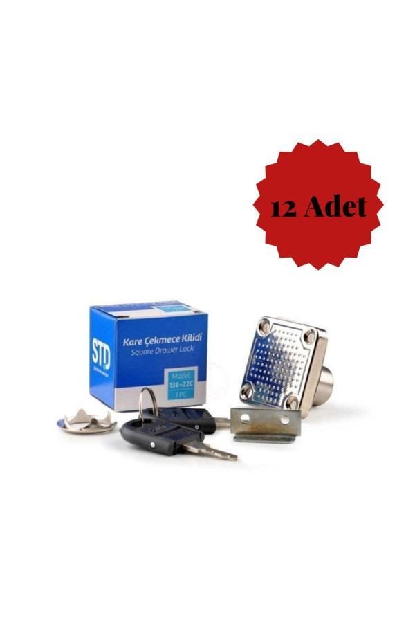 KALİTE Kare Çekmece Dolap Kilidi - 12 Adet - Mobilya Kilitleri - Image 1