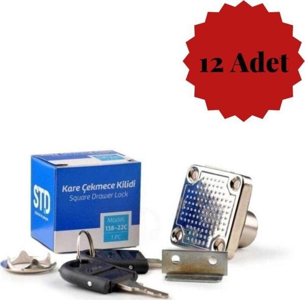 KALİTE Kare Çekmece Dolap Kilidi - 12 Adet - Mobilya Kilitleri - Image 1