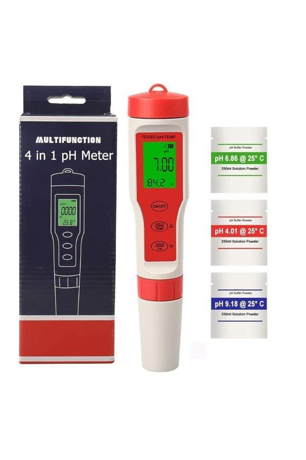 Ph Metre Tds Metre Sıcaklık Ec Ölçer 4ü 1 Arada Ölçüm Cihaz - Image 1