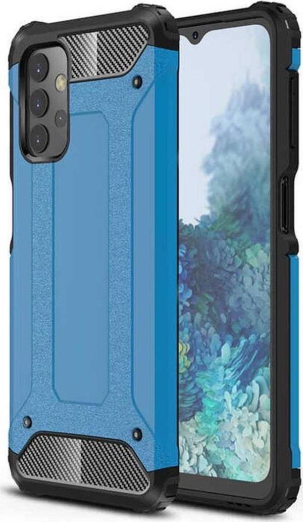 Coverzone Galaxy A23 Ile Uyumlu Kılıf Shockproof Zırh Koruma Mavi - Image 1