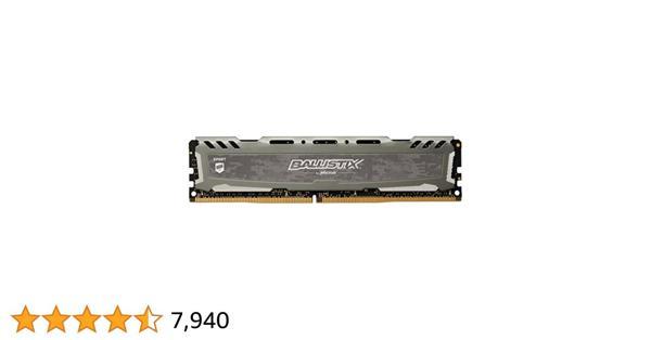 Crucial Ballistix Sport LT 8GB DDR4 2666MHz PC4-21300 288-Pin DIMM BLS8G4D26BFSBK Masaüstü Ram Bellek - Image 1