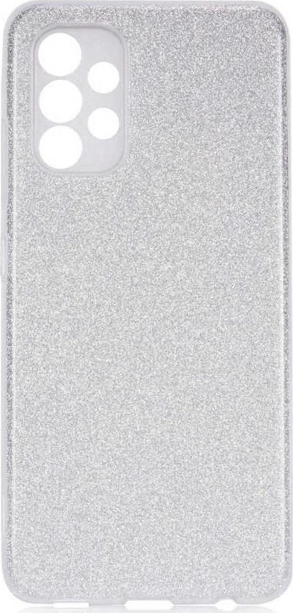 Coverzone Galaxy A23 Ile Uyumlu Kılıf Simli Parlak Çift Katmanlı Shining Silikon Gri - Image 1