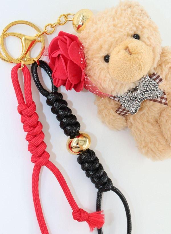 Anahtarlık Çanta Charm. Ayna Süsü. Çanta Aksesuarı. Anahtarlık Peluş Ayıcık Örme Ip Çanta Charmı. - Image 1