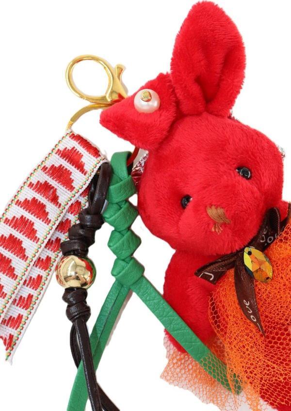 Anahtarlık Çanta Charm. Ayna Süsü. Çanta Aksesuarı. Anahtarlık Peluş Tavşan Örme Ip Çanta Charmı - Image 1