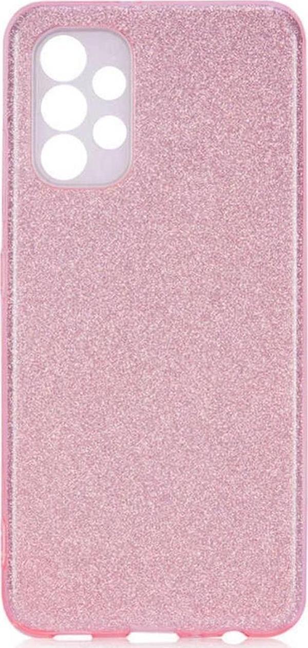 Coverzone Galaxy A23 Ile Uyumlu Kılıf Simli Parlak Çift Katmanlı Shining Silikon Rosegold - Image 1