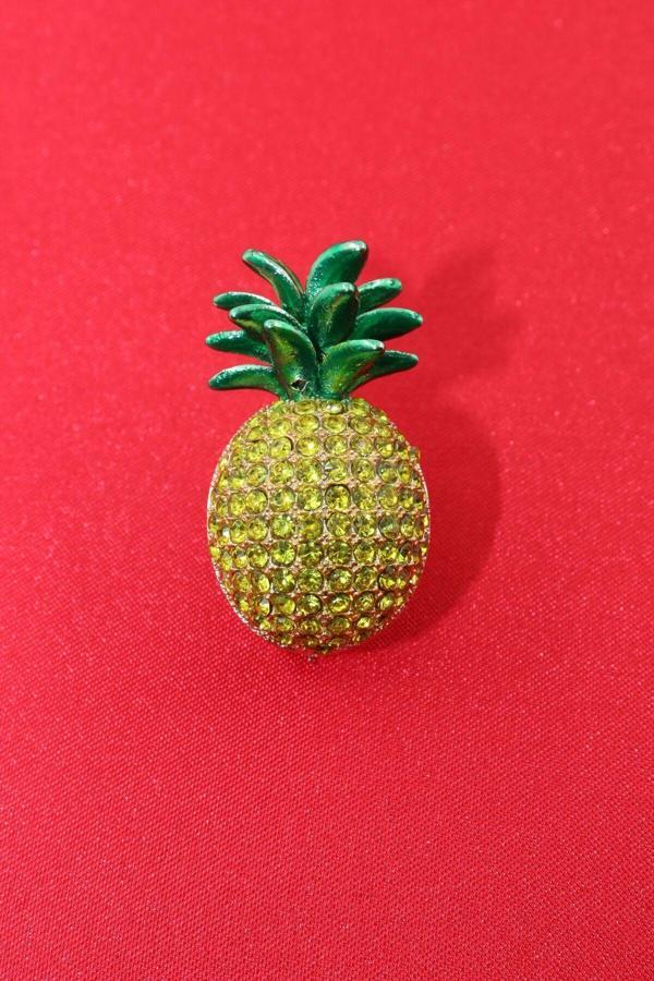 Ananas Broş. Taşlı Broş. Yaka Iğnesi Broş. Kadın Broş. Erkek Broş. Unisex Broş. Meyve Broş. - Image 1