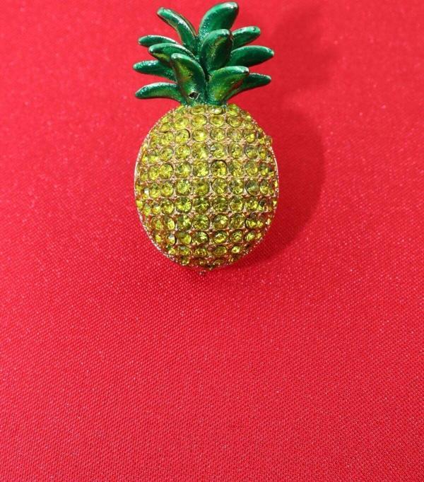 Ananas Broş. Taşlı Broş. Yaka Iğnesi Broş. Kadın Broş. Erkek Broş. Unisex Broş. Meyve Broş. - Image 1