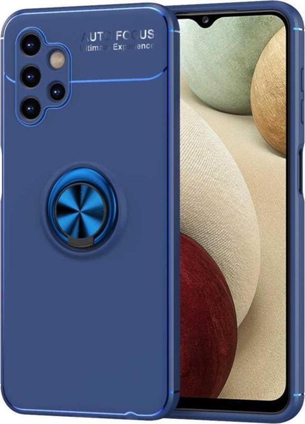 Coverzone Galaxy A13 4gkılıf Ravel Yüzük Tutuculu Standlı Silikon Mavi - Image 1