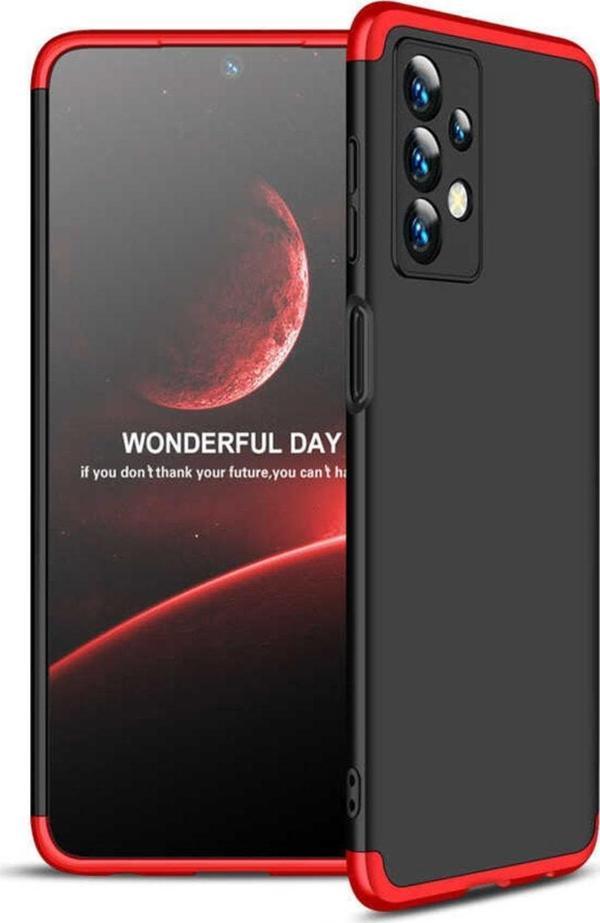 Coverzone Galaxy A23 Ile Uyumlu Kılıf Soft Hard Koruma Ays Siyah-kırmızı - Image 1
