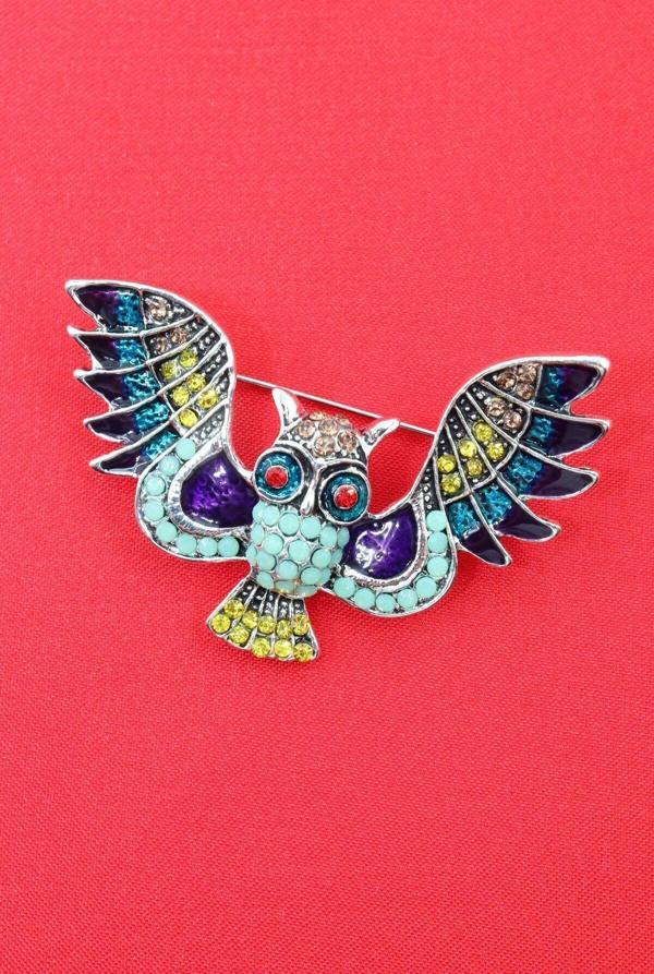 Baykuş Broş. Taşlı Broş. Yaka Iğnesi Broş. Kadın Broş. Erkek Broş. Unisex Broş. Broş Baykuş. - Image 1