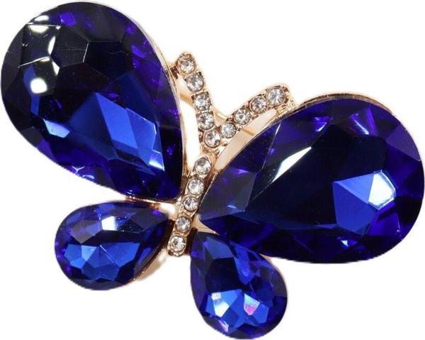 Safir Kelebek Broş. Yaka Iğnesi Mavi Safir Kelebek Broş. Mavi Safir Broş. Kadın Broş. Kelebek Broş. - Image 1