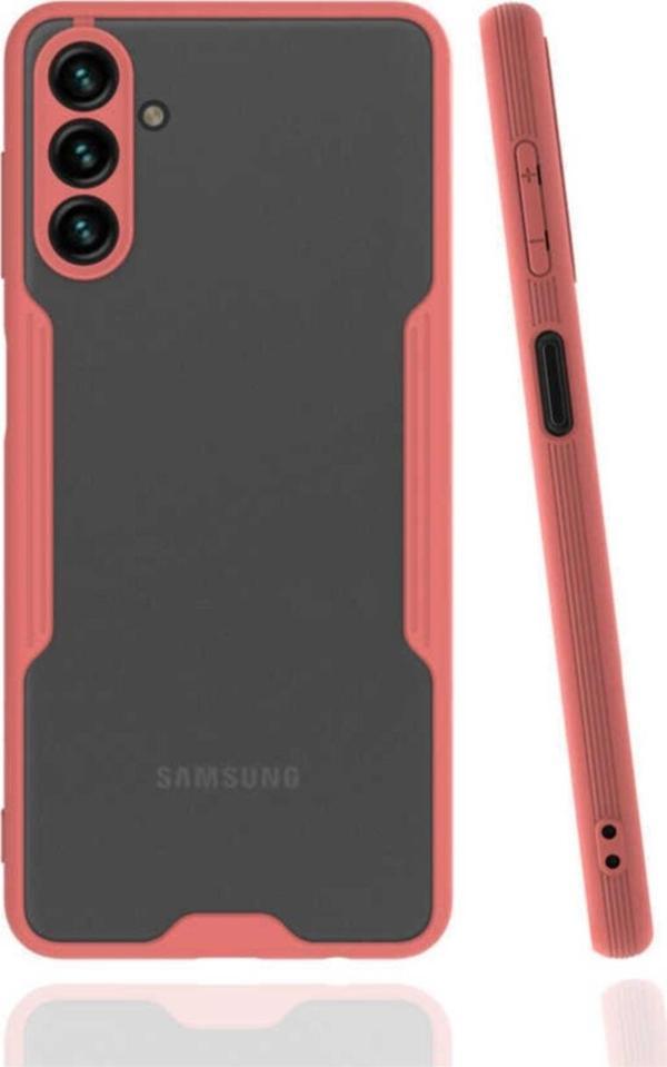 Coverzone Galaxy A13 Için Kılıf Uyumlu Kılıf Renkli Kenar Perfe Tpu Silikon Kılıf Pembe - Image 1