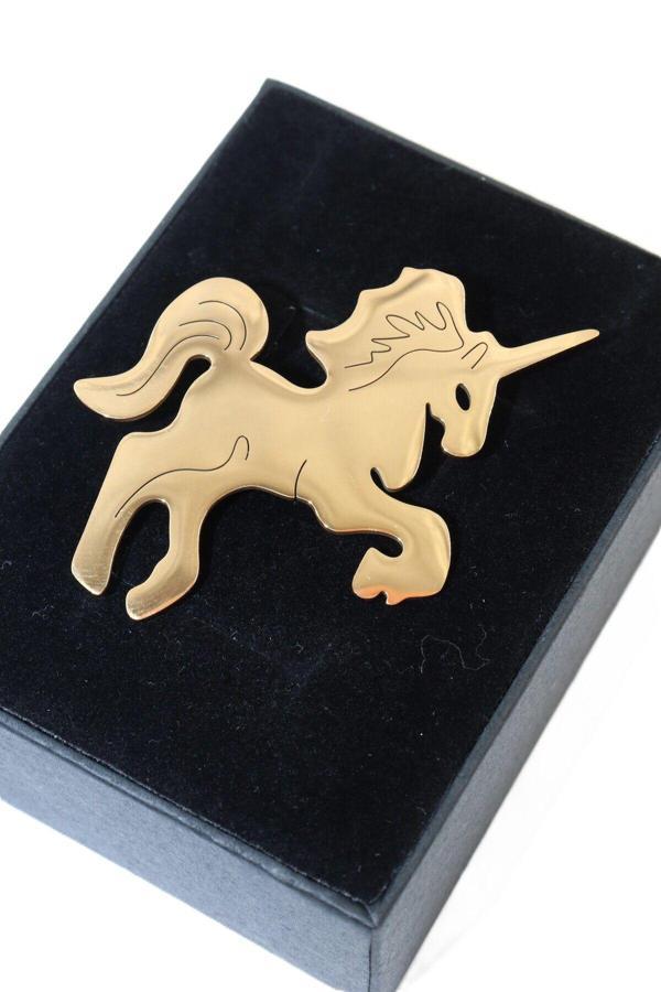 Çelik efsanevi saf ve masum ölümsüzlük atı tek boynuz unicorn broş. Yaka iğnesi unicorn broş. Unisex - Image 1