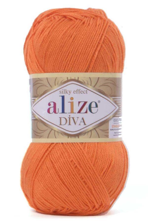Alize Diva 120 Turuncu Mikrofiber İp 100Gr. Tekli - Image 1