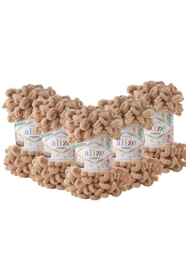 Alize (5 Adet ) Puffy 262 El Örgü Ipliği 5'Li Paket Bej 262 - Image 1