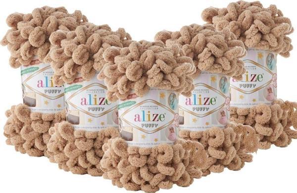 Alize (5 Adet ) Puffy 262 El Örgü Ipliği 5'Li Paket Bej 262 - Image 1