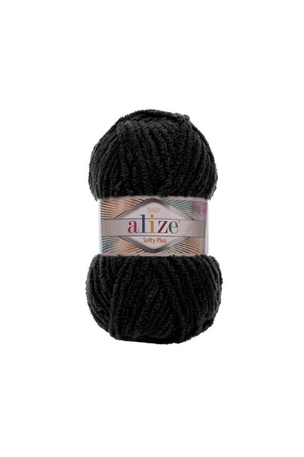 Alize Softy Plus El Örgü İpi Siyah 060 - Image 1