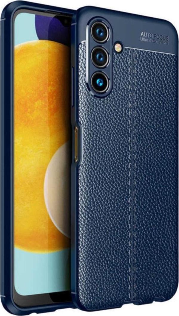Coverzone Galaxy A13 Kılıf Niss Silikon Deri Görünümlü Lacivert - Image 1