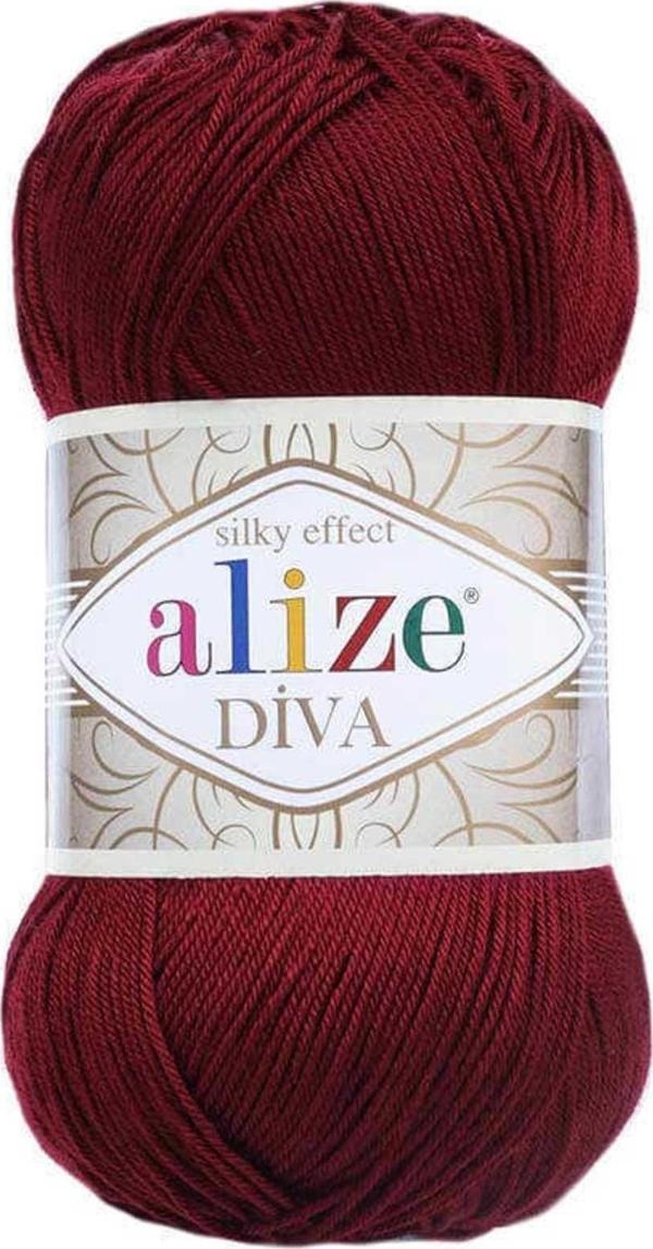 Alize Diva 57 (Bordo) Amigurumi El Örgü Ipi 1 Adet - Image 1