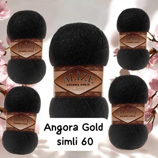 Çeçen Home (5 Adet) Alize Angora Gold Simli 60 (100Gr 500Mt) - Image 1