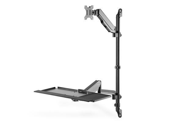 Digitus İş İstasyonları İçin Stant&lt;br&gt;
Duvara Çubuk Kanalıyla Monte Edilir&lt;br&gt;
Siyah Renk&lt;br&gt;
Yük Kapasitesi: 1-8 kg&lt;br&gt;
Maksimum Ekran Boyutu: 43 cm (17 inç)-81 cm (32 inç) &l - Image 1