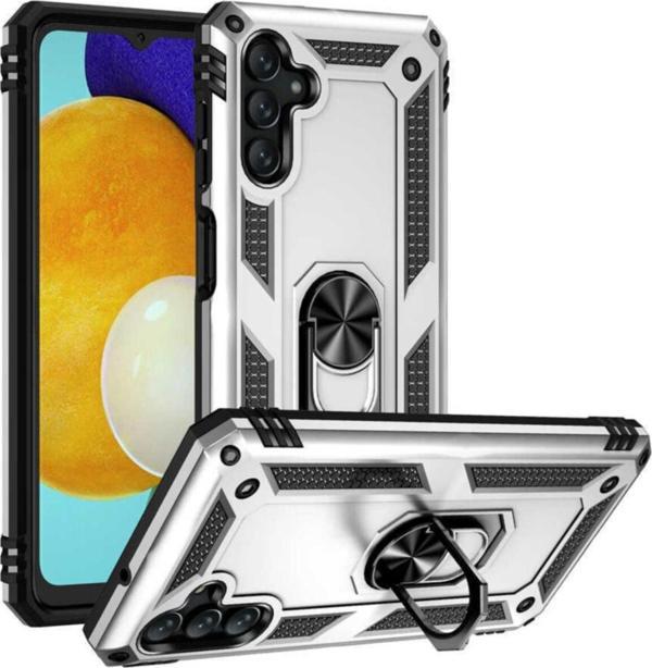 Coverzone Galaxy A13 Kılıf Shockproof Yüzük Tutuculu Vega Gri - Image 1