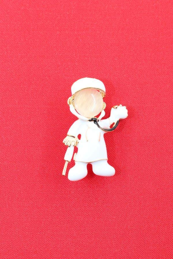 Doktor Broş. Taşlı Tasarım Doktor Broş. Yaka Iğnesi Broş. Erkek Broş. Broş. - Image 1